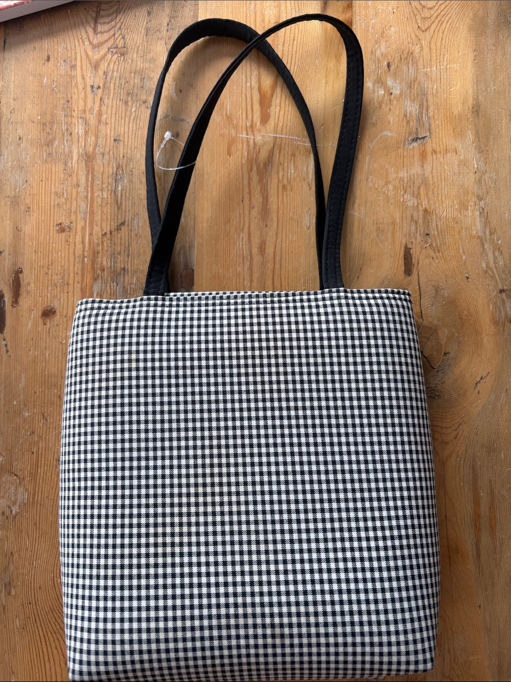 Kate Spade Black and White Gingham Vintage Tote - Picture 2 of 16
